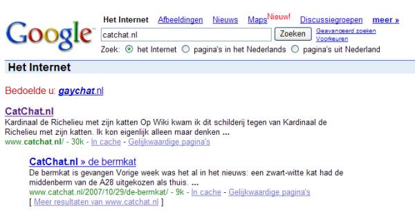 CatChat bedoelde ik, meneer Google