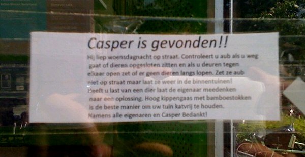 Casper is weer thuis