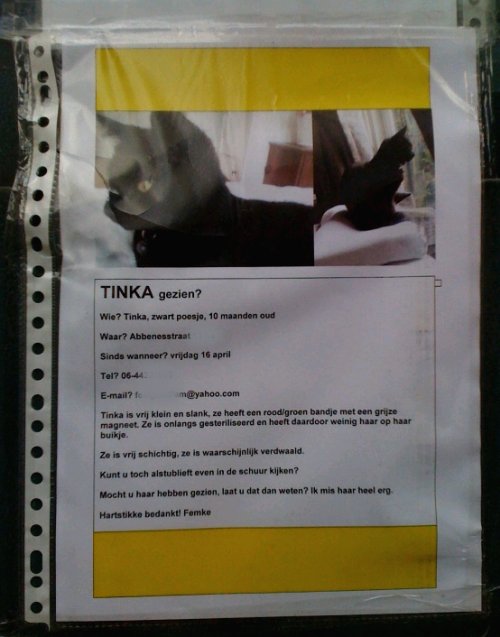 Tinka wordt enorm gemist