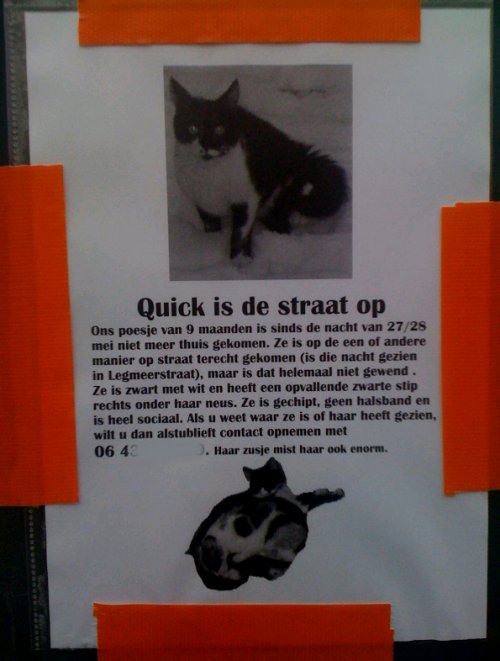 Quick wordt vermist